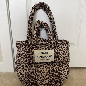 Mads Norgaard Leopard-Print Pillow Bag Tote